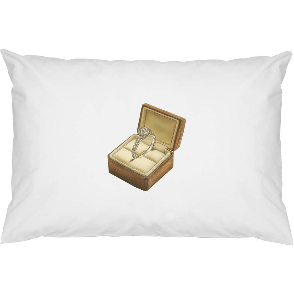 2 x 'Diamond Engagement Ring in Ring Box' Cotton Pillow Cases (PW00040084)