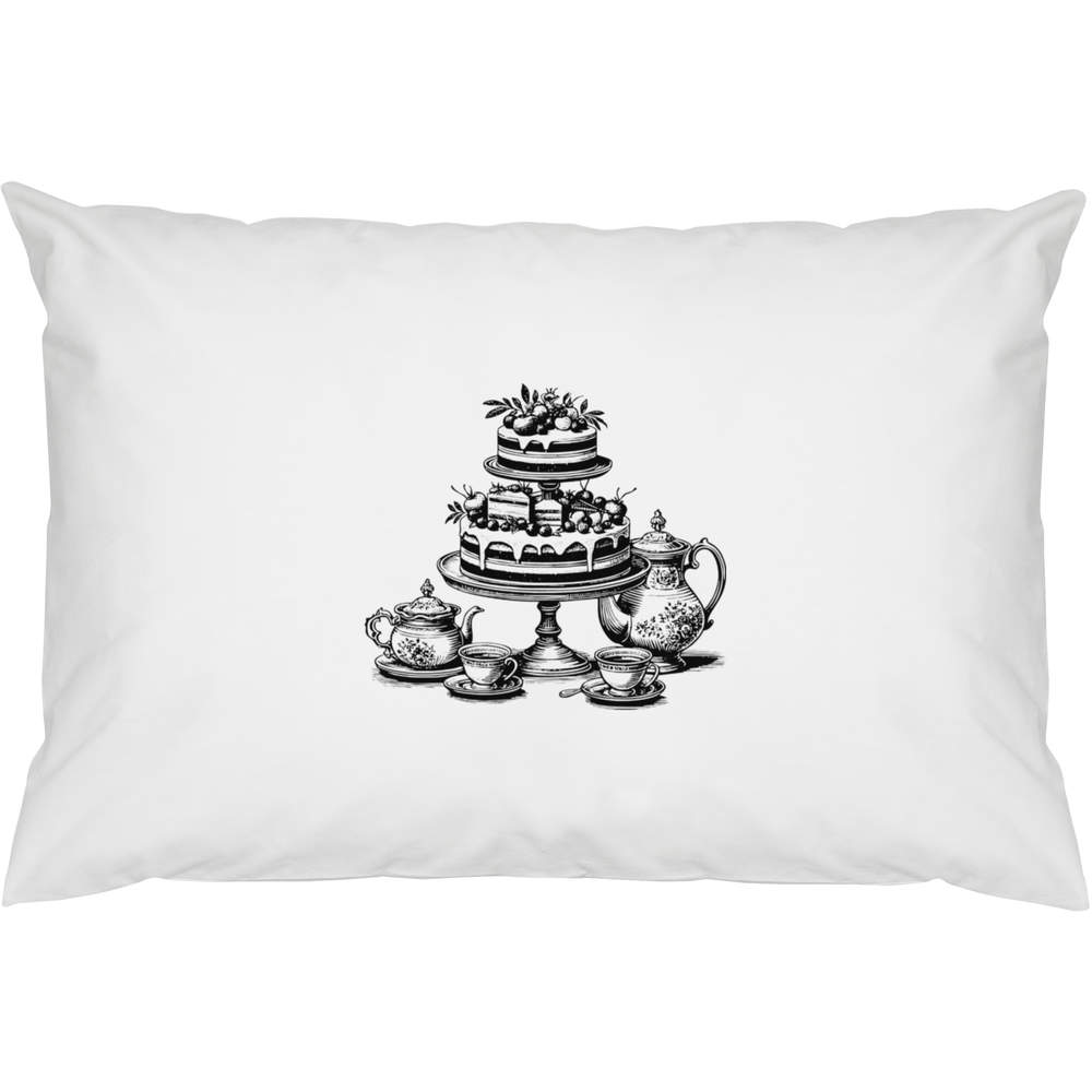 2 x 'Afternoon Tea Setting' Cotton Pillow Cases (PW00041377)