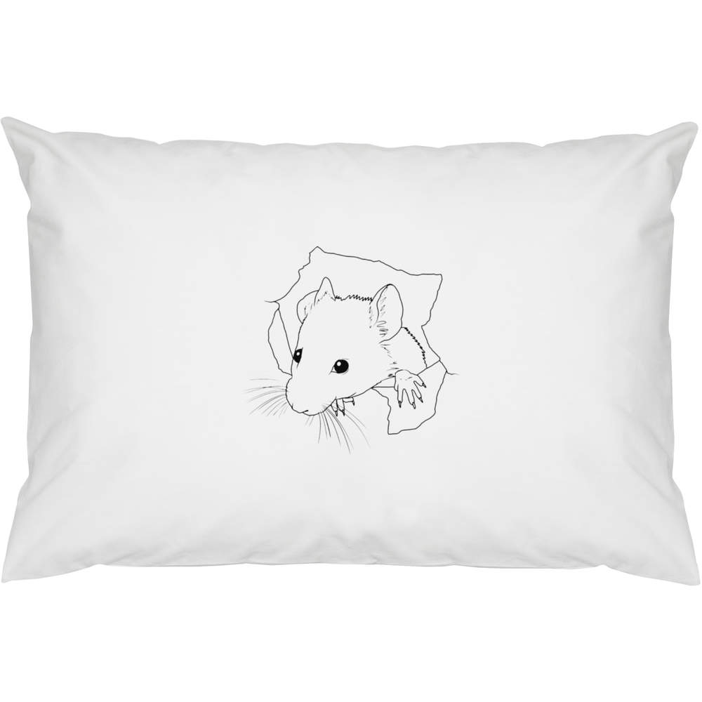 2 x 'Mouse Through Hole' Cotton Pillow Cases (PW00041410)