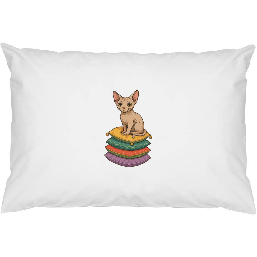 2 x 'Relaxed Sphinx Cat' Cotton Pillow Cases (PW00044374)