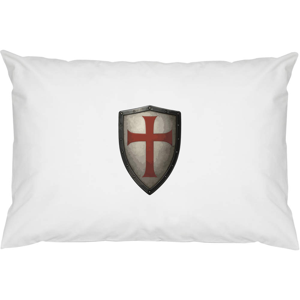 2 x 'Medieval Knight's Shield With A Red Cross' Cotton Pillow Cases (PW00044434)