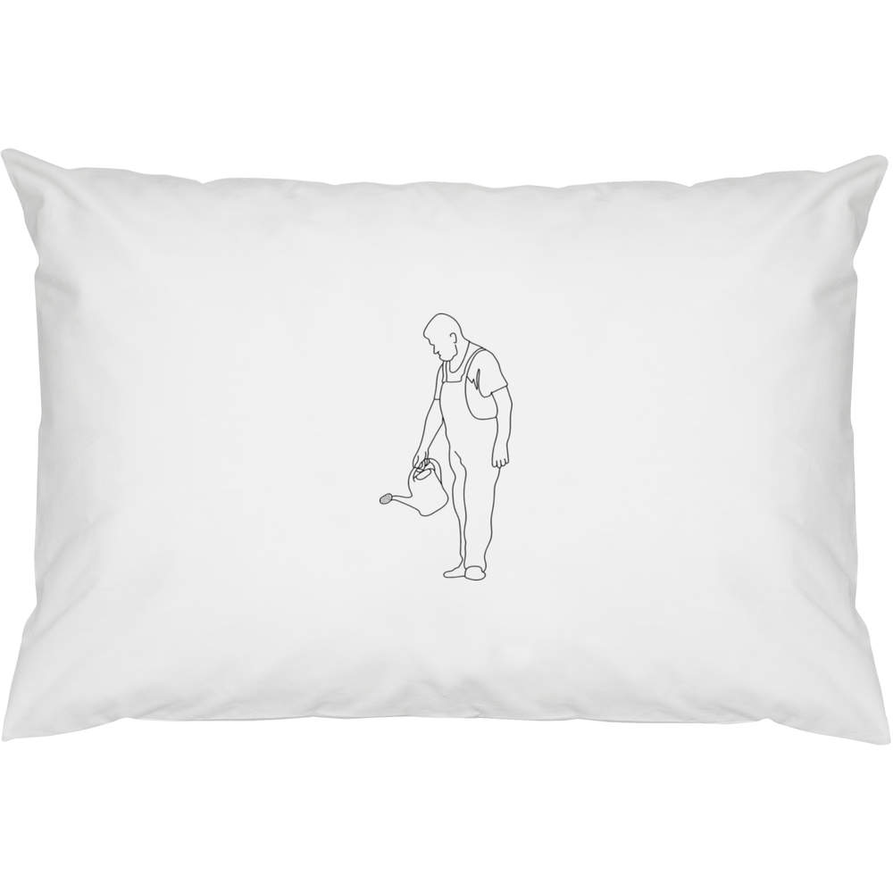 2 x 'Gardener & Watering Can' Cotton Pillow Cases (PW00045186)