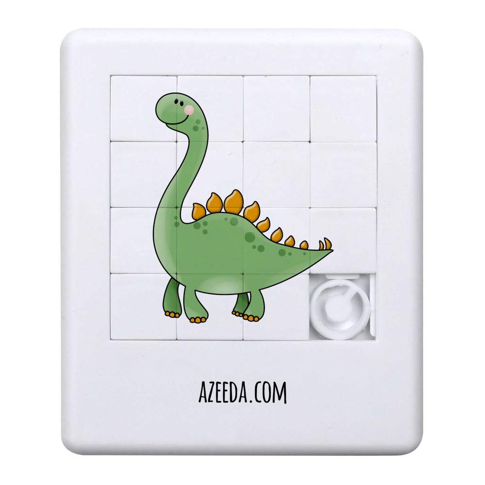 'Dinosaur' Sliding Puzzle - 90mm - Pocket Brain Teaser / Fidget Game for Party Bags, Travel and Gifts (PZ00010713)