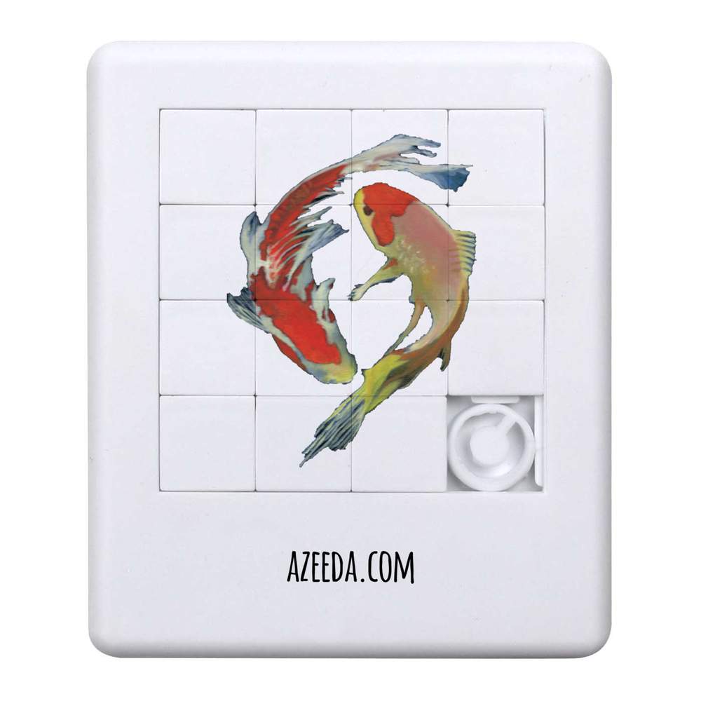 'Koi fish' Sliding Puzzle - 90mm - Pocket Brain Teaser / Fidget Game for Party Bags, Travel and Gifts (PZ00026211)