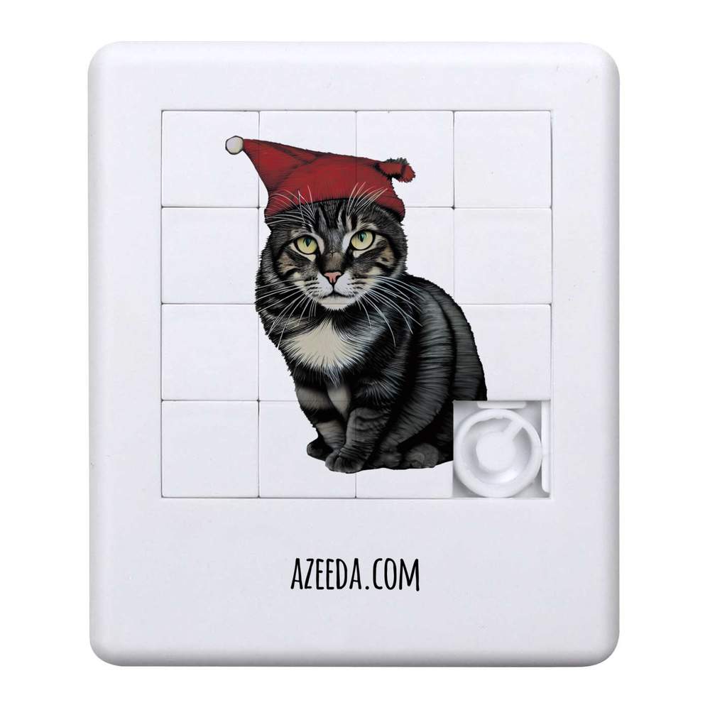 'Cute Cat In Santa Hat ' Sliding Puzzle (PZ00026739)