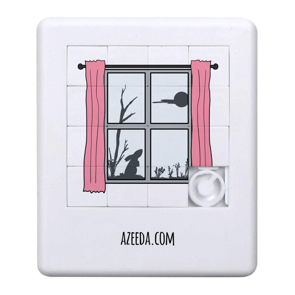 'Moon Gazing Hare Through Window' Sliding Puzzle (PZ00034810)