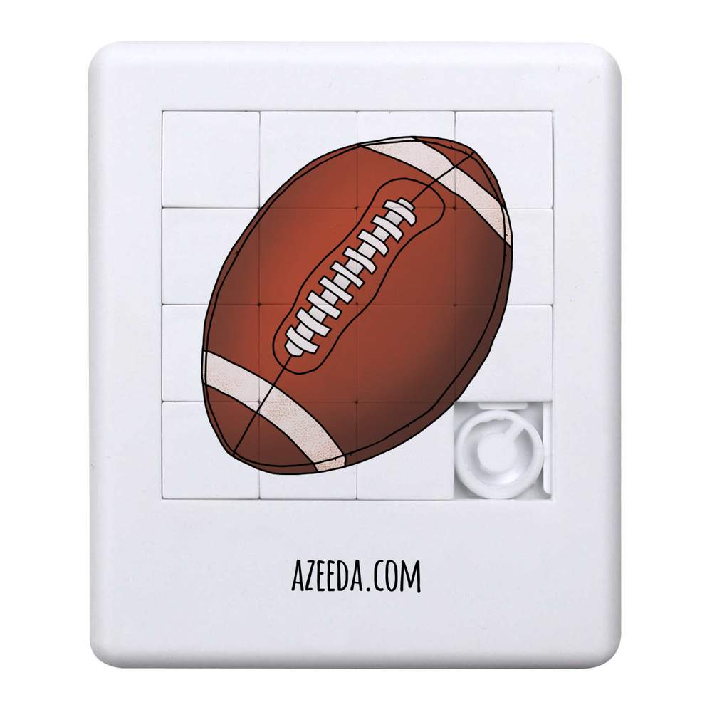 'Rugby Ball' Sliding Puzzle - 90mm - Pocket Brain Teaser / Fidget Game for Party Bags, Travel and Gifts (PZ00035443)