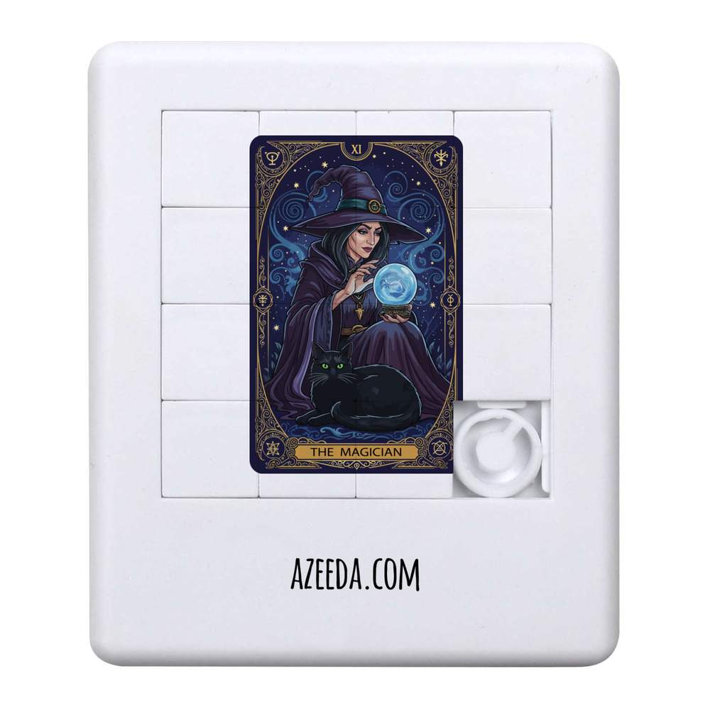 'The Magician Tarot Card' Sliding Puzzle - 90mm - Pocket Brain Teaser / Fidget Game for Party Bags, Travel and Gifts (PZ00037209)