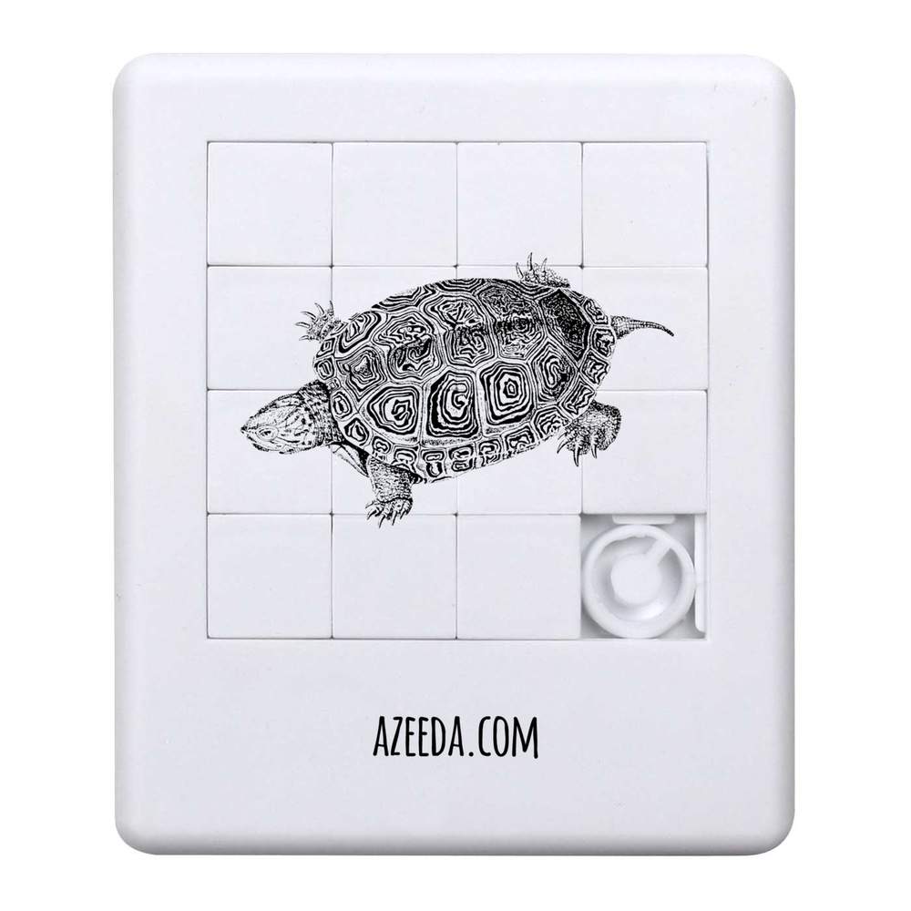 'Sea Turtle Black and White Lithography ' Sliding Puzzle (PZ00039930)