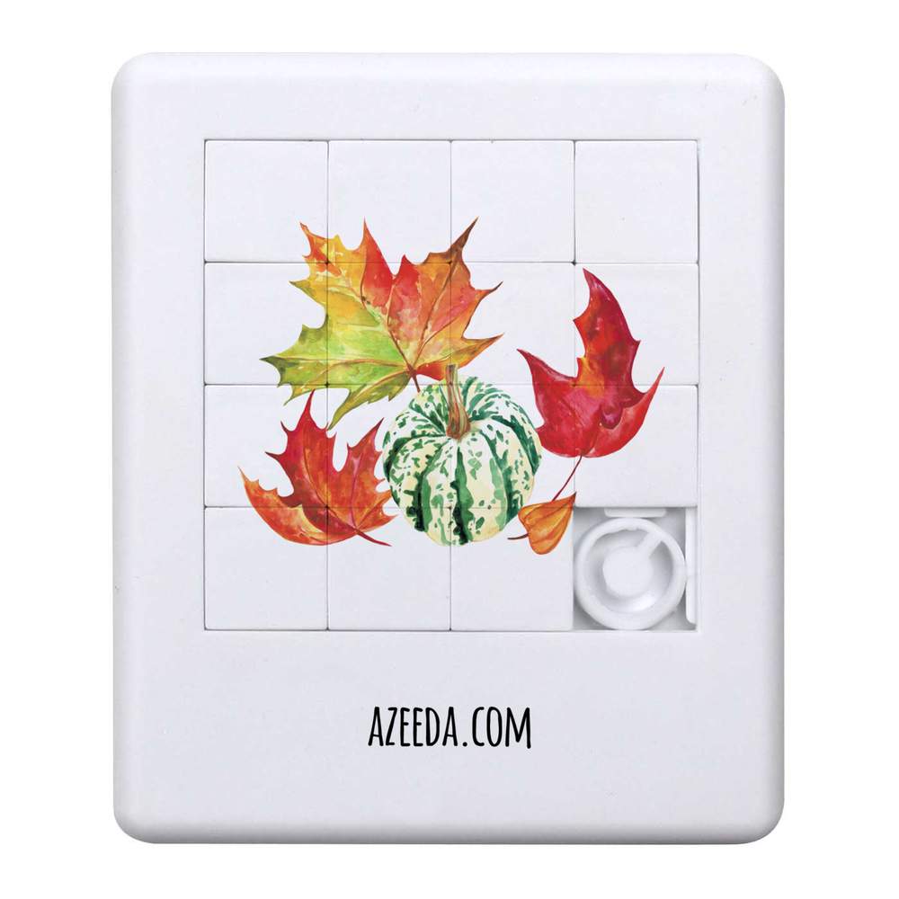 'Colorful Fall Leaves And Patterned Pumpkin ' Sliding Puzzle (PZ00040072)