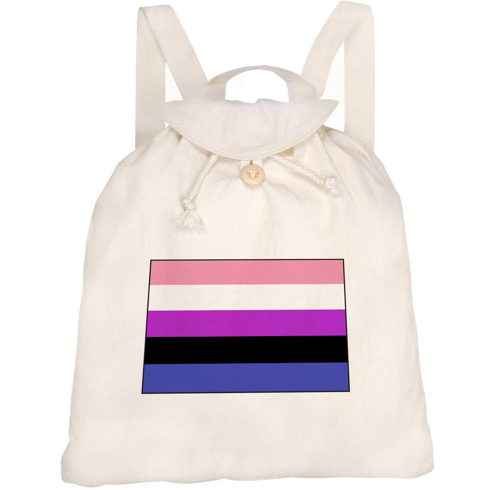 'Genderfluid Pride Flag' Canvas Rucksack / Backpack (RK00011153)