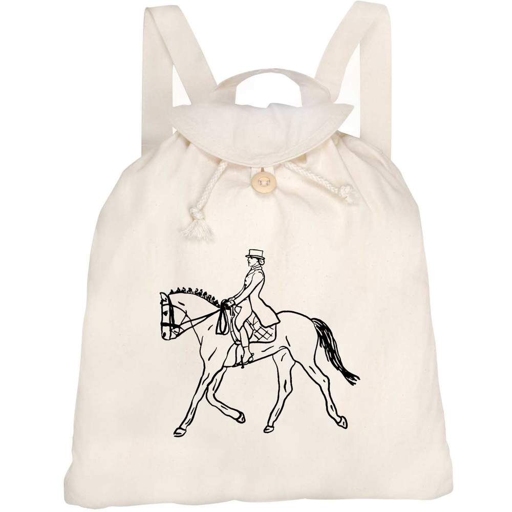'Dressage Horse & Rider' Canvas Rucksack / Backpack (RK00013384)