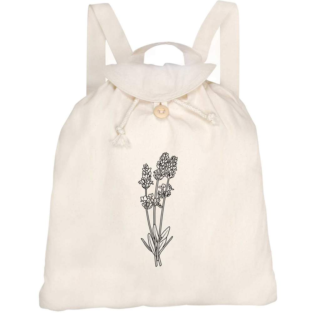 'Lavender Sprigs' Canvas Rucksack / Backpack (RK00018495)