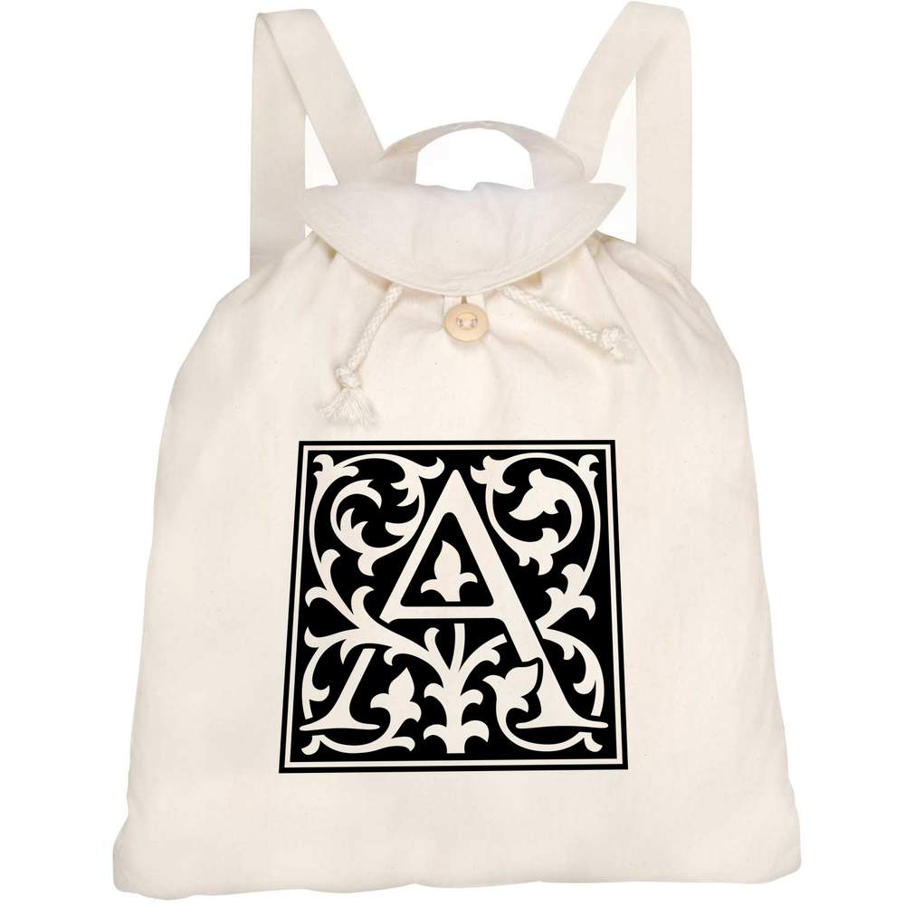 'Decorative Letter A' Canvas Rucksack / Backpack (RK00018820)