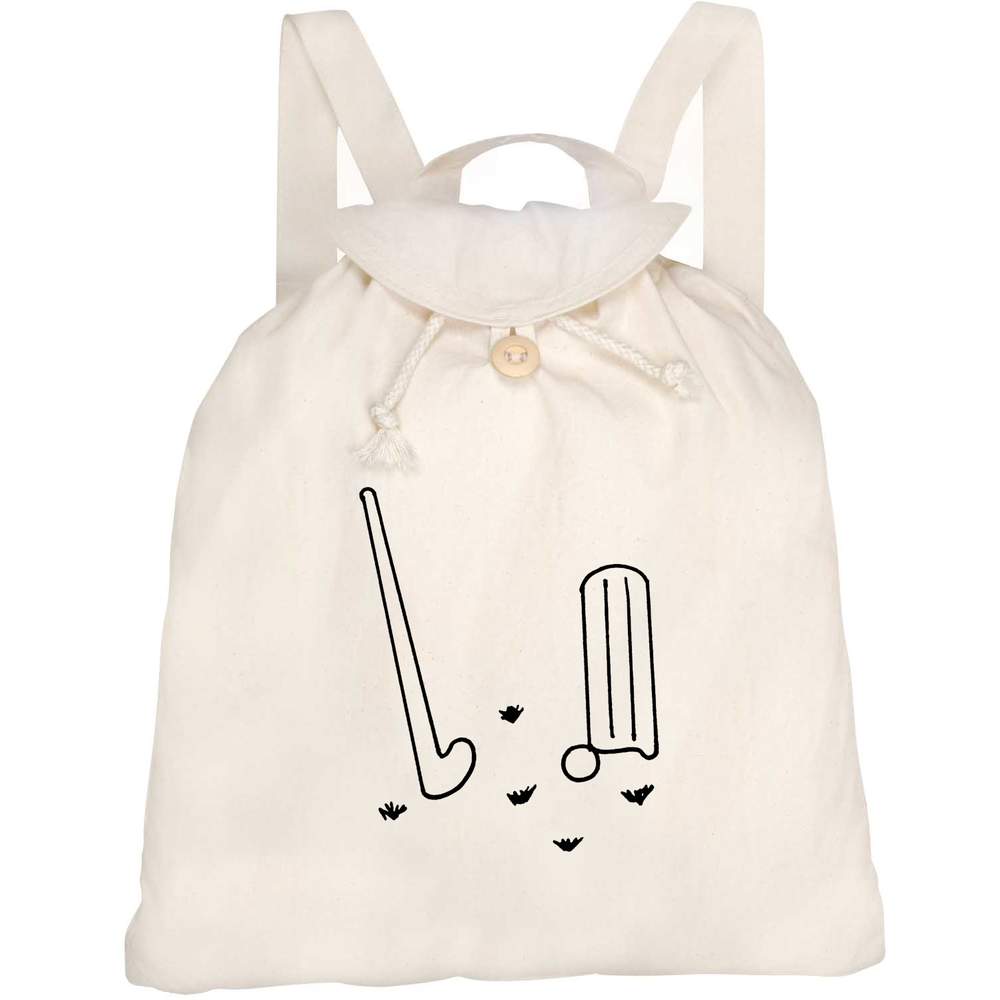 'Field Hockey Equipment' Canvas Rucksack / Backpack (RK00024475)