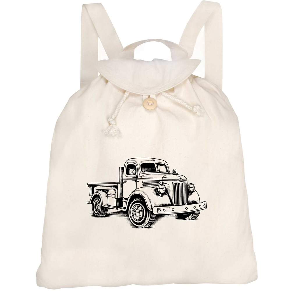 'vintage truck' Canvas Rucksack / Backpack (RK00026832)