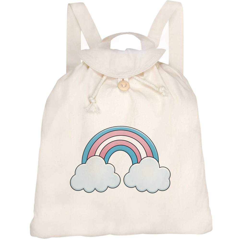 'Trans Pride Rainbow' Canvas Rucksack / Backpack (RK00027717)