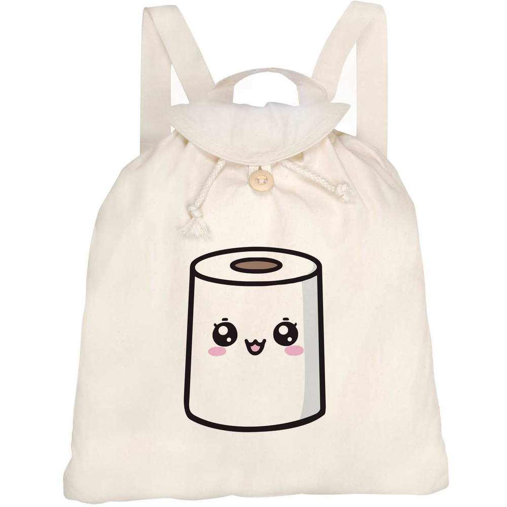 'Kawaii Toilet Roll' Canvas Rucksack / Backpack (RK00031833)