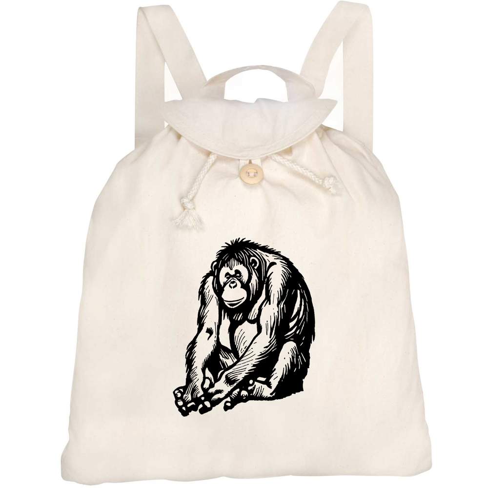'Bornean Orangutan' Canvas Rucksack / Backpack (RK00032156)