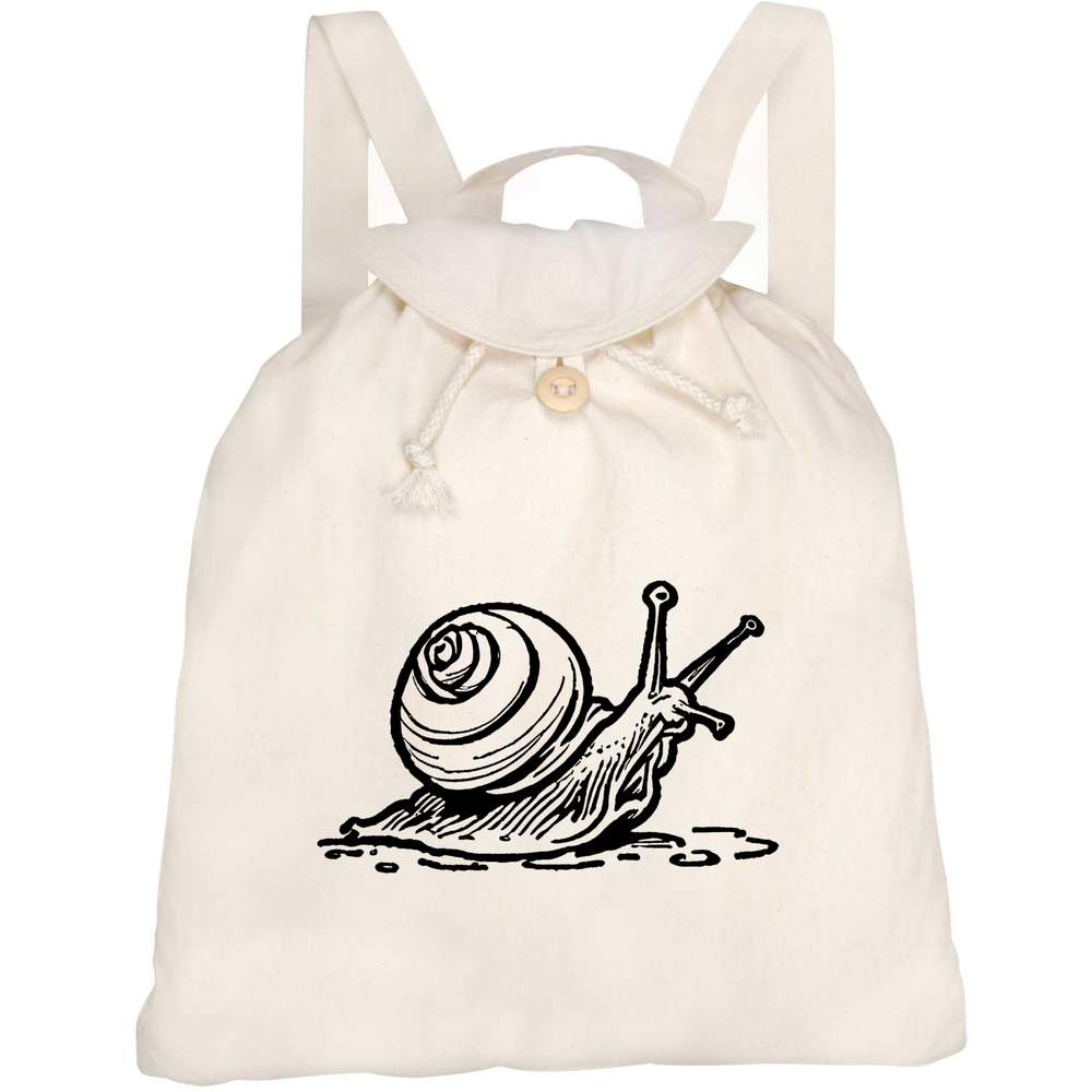 'Giant African Snail' Canvas Rucksack / Backpack (RK00032203)