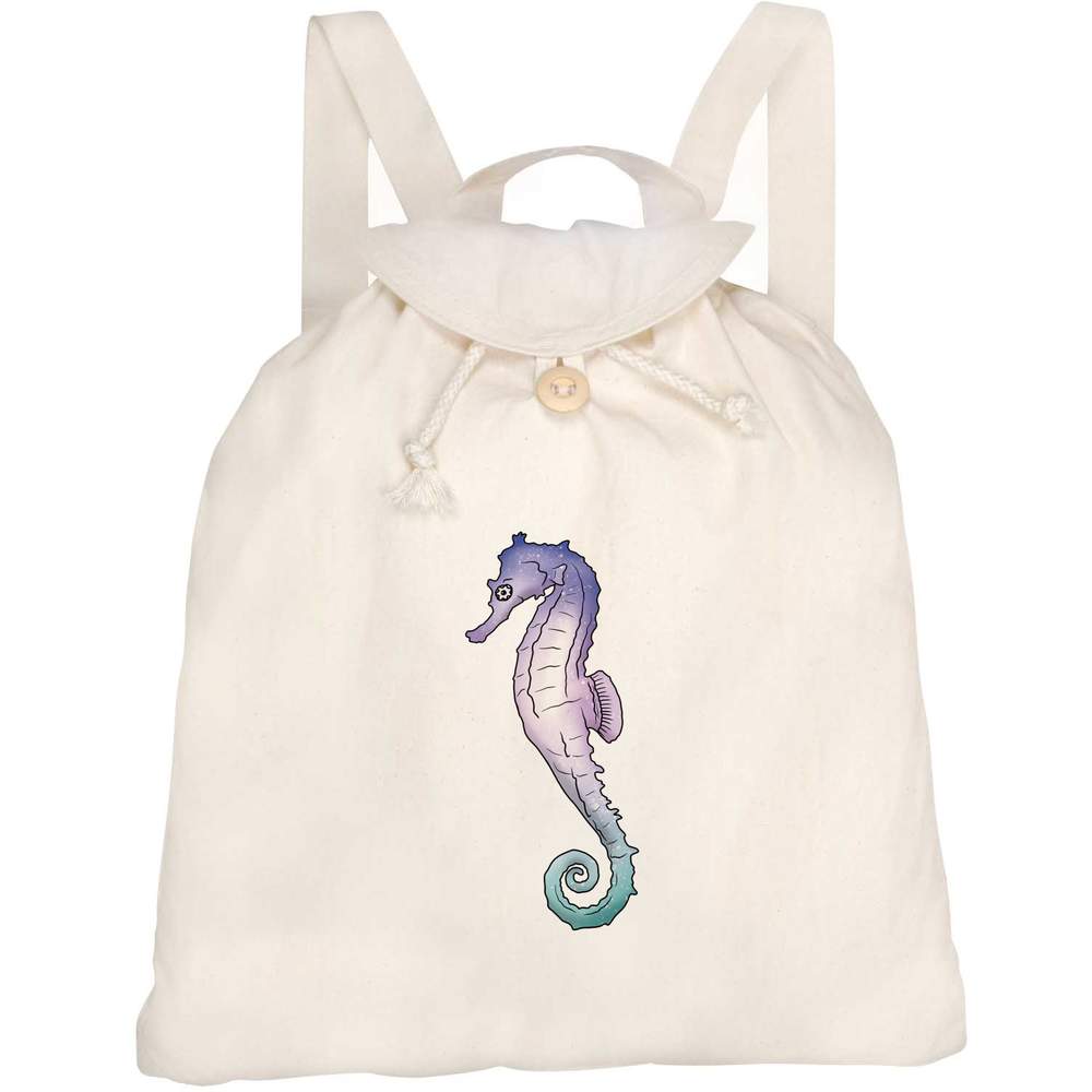 'Tropical Seahorse' Canvas Rucksack / Backpack (RK00032472)