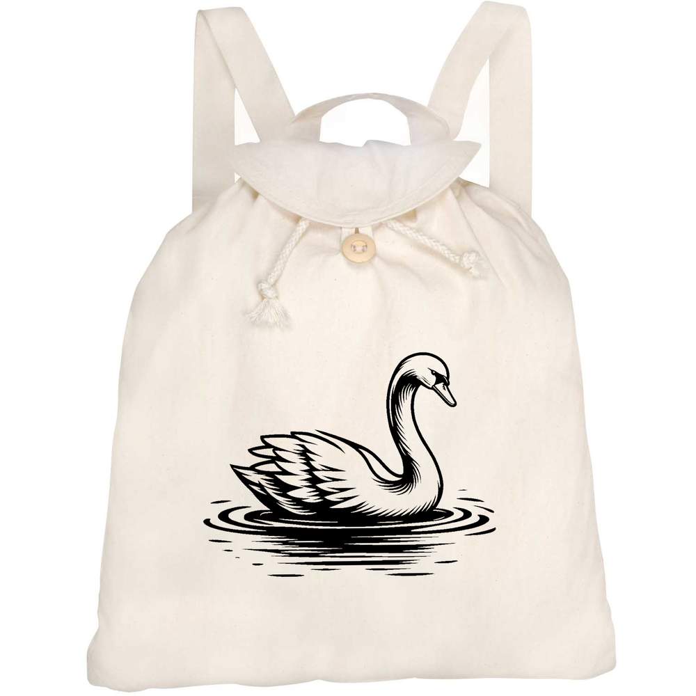 'Graceful Swan' Canvas Rucksack / Backpack (RK00033079)