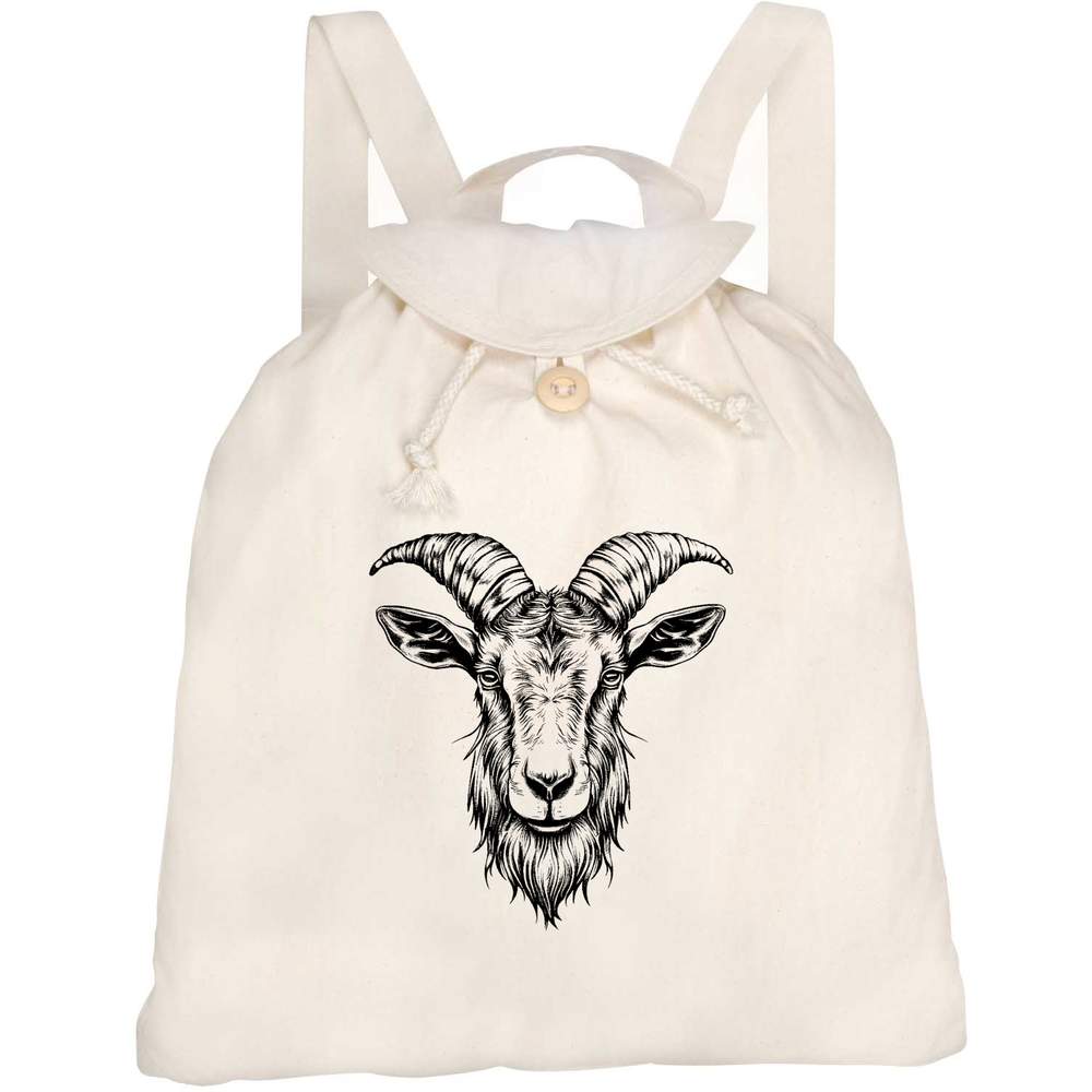 'Goat Head' Canvas Rucksack / Backpack (RK00033146)