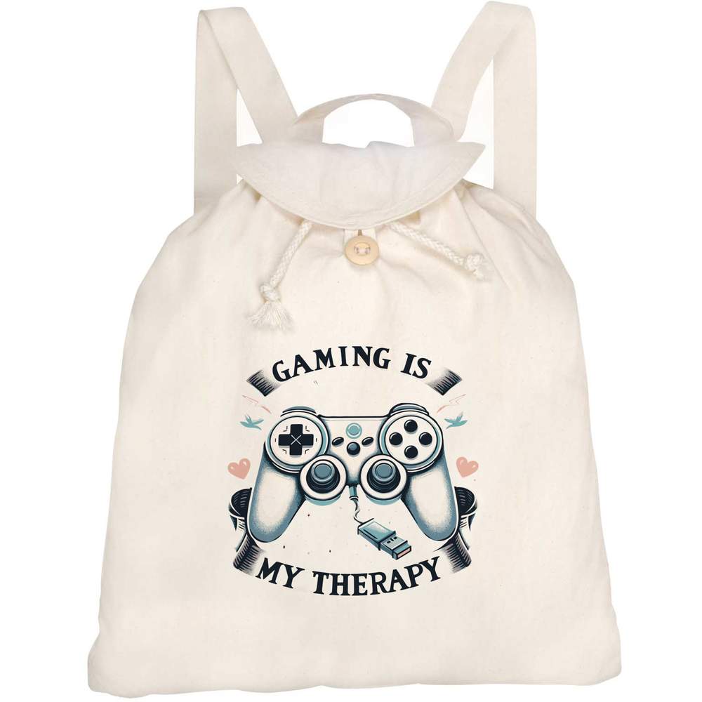 'Gaming Is My Therapy' Canvas Rucksack / Backpack (RK00035401)