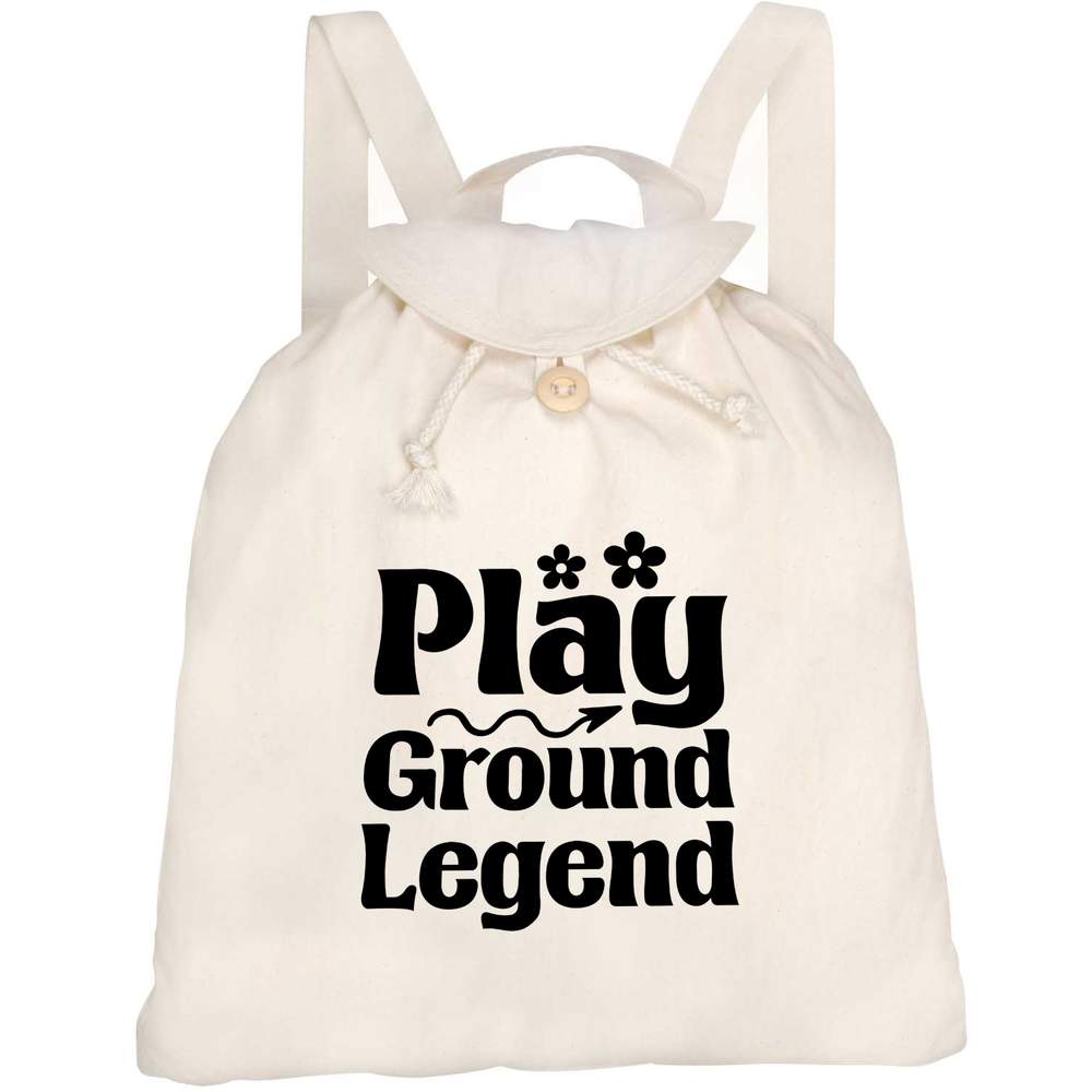 'Playground Legend Funny Text ' Canvas Rucksack / Backpack (RK00037125)