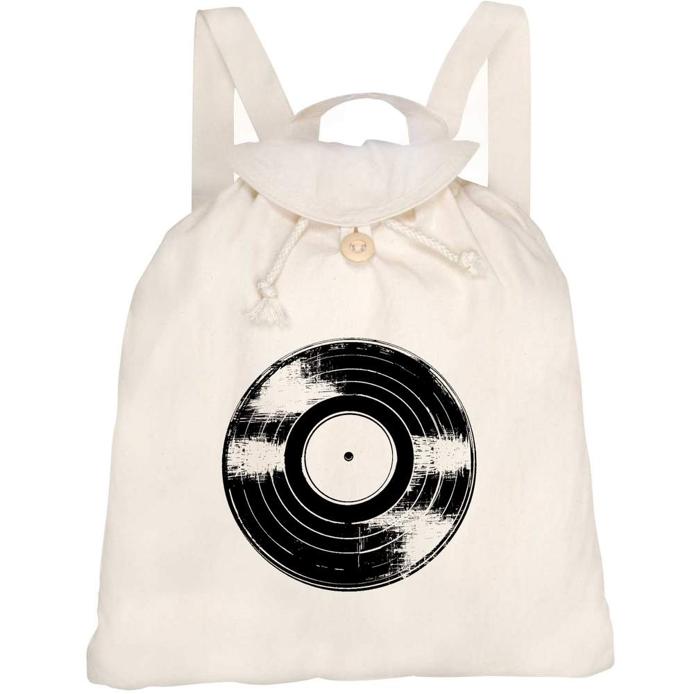 'Vinyl Record' Canvas Rucksack / Backpack (RK00038390)
