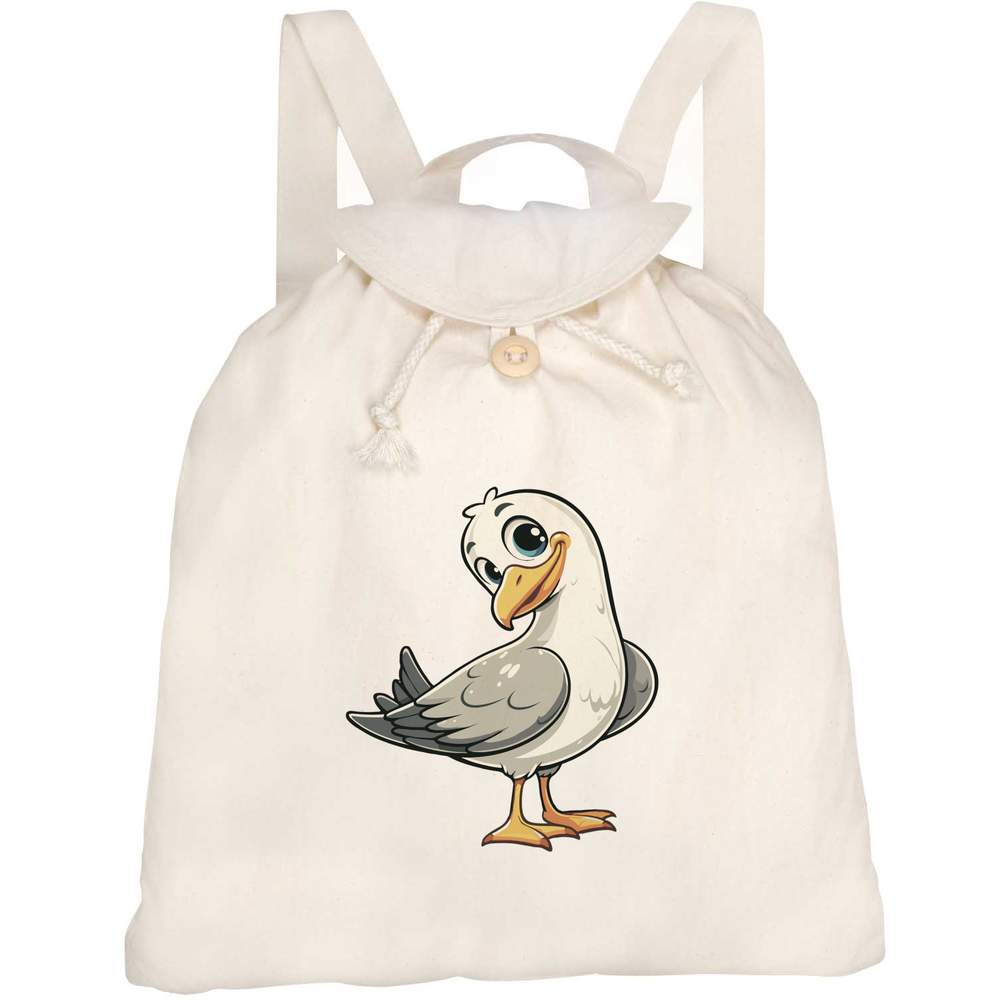 'Happy Seagull' Canvas Rucksack / Backpack (RK00039119)