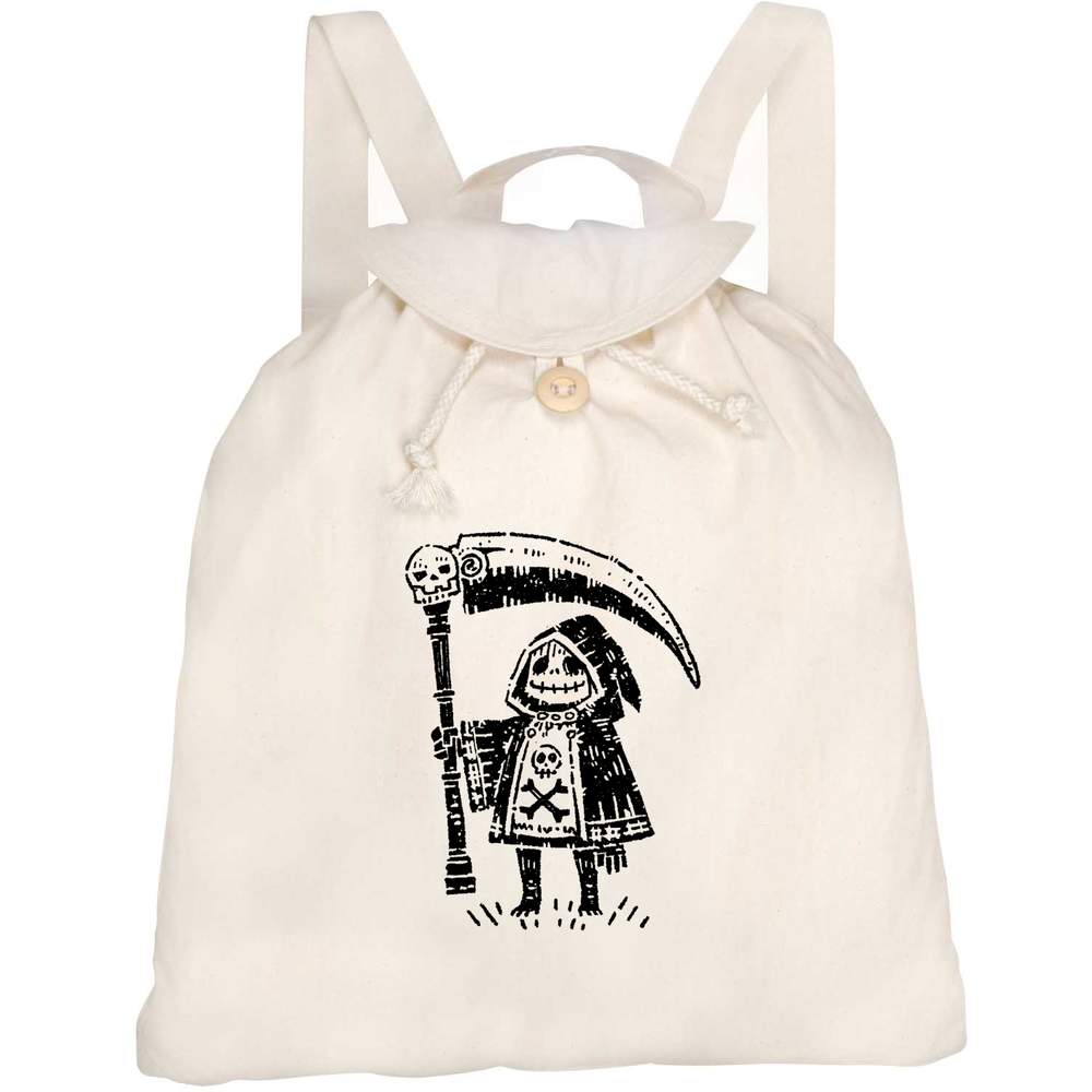 'Cute Grim Reaper' Canvas Rucksack / Backpack - Drawstring Day Bag for School, Travel, Books and Outdoor Use (RK00039354)
