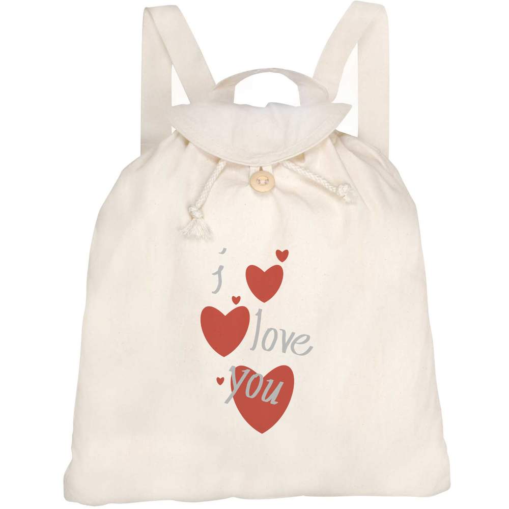 'I Love You' Canvas Rucksack / Backpack (RK00039895)