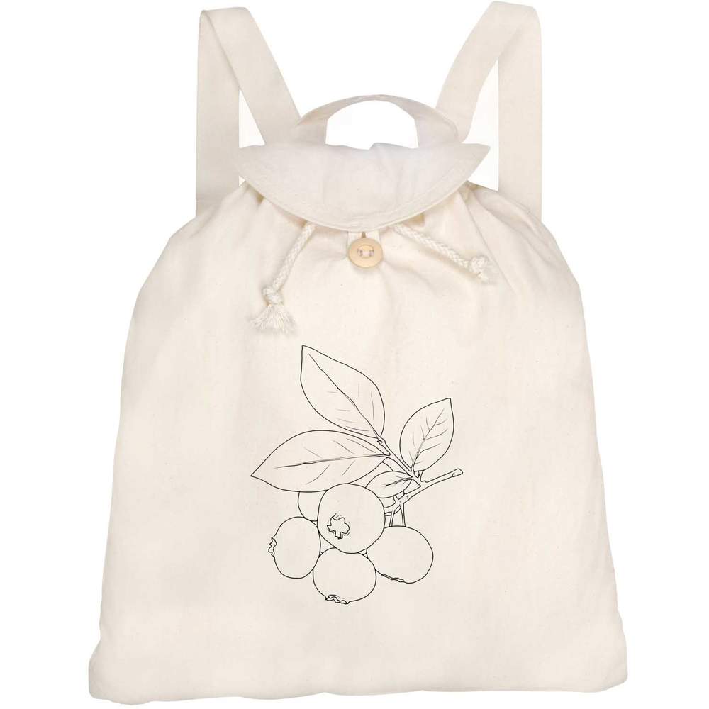 'Blueberry Branch' Canvas Rucksack / Backpack (RK00040014)