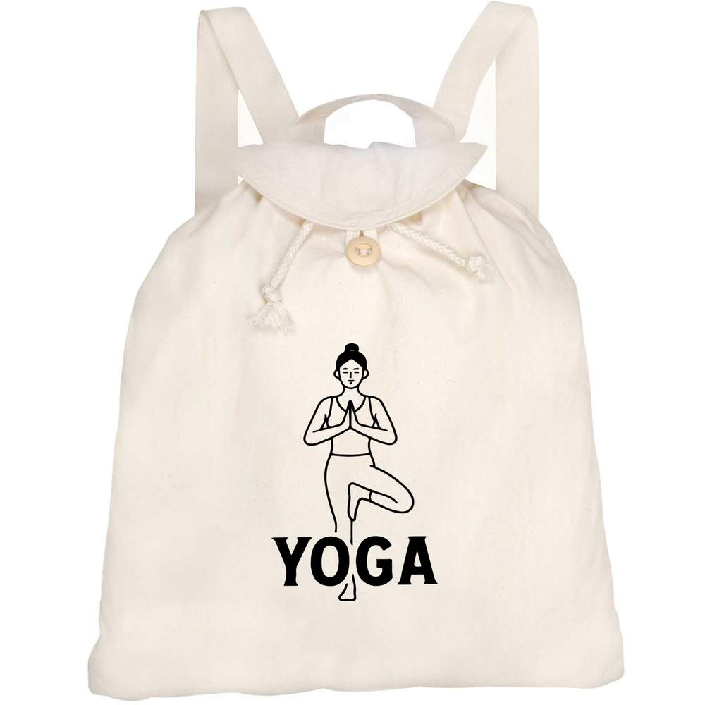 'Yoga Pose Meditation' Canvas Rucksack / Backpack (RK00040740)