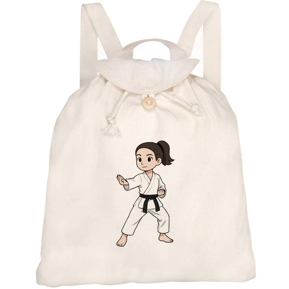 'Karate Girl' Canvas Rucksack / Backpack (RK00041022)