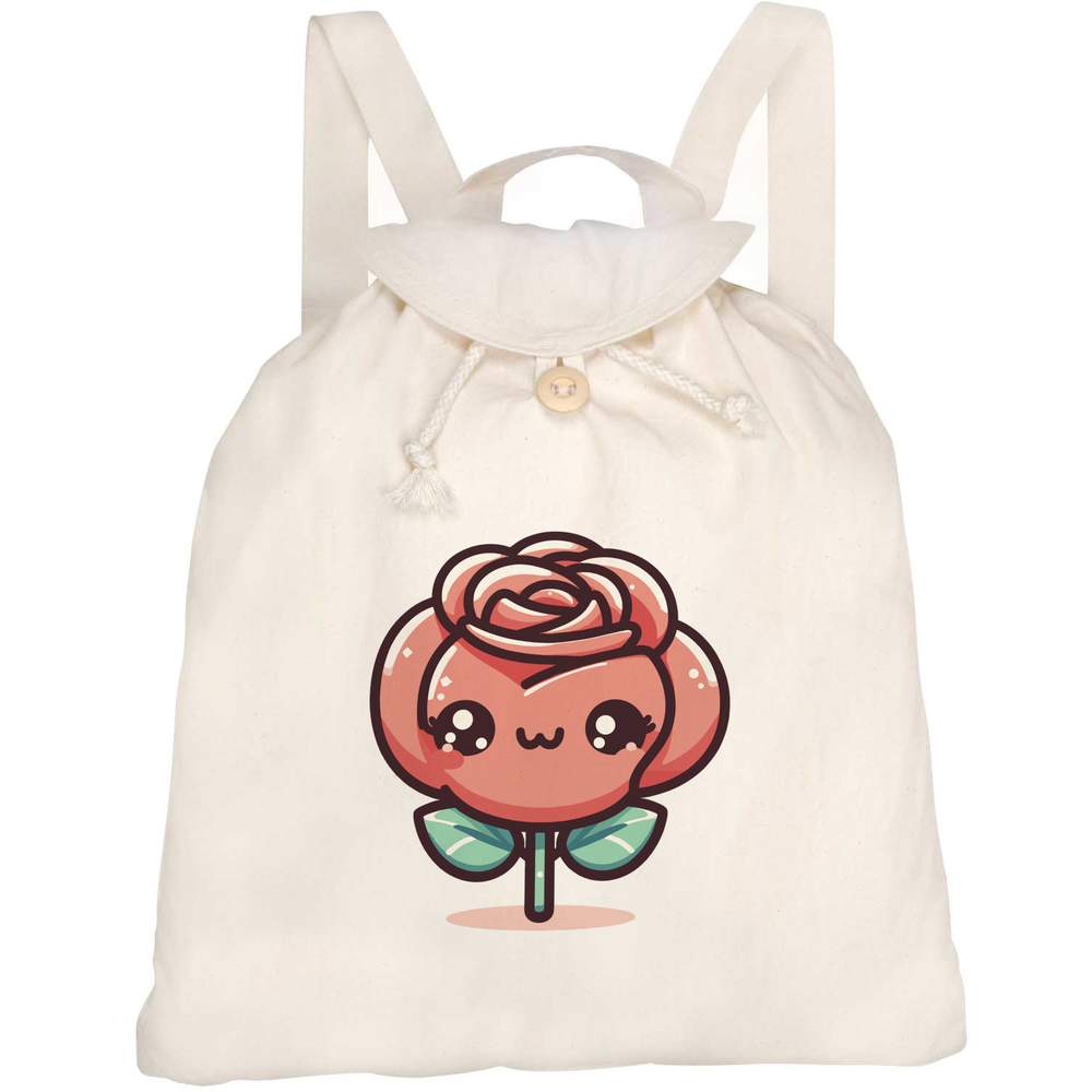 'Cute Rose Flower' Canvas Rucksack / Backpack (RK00041258)