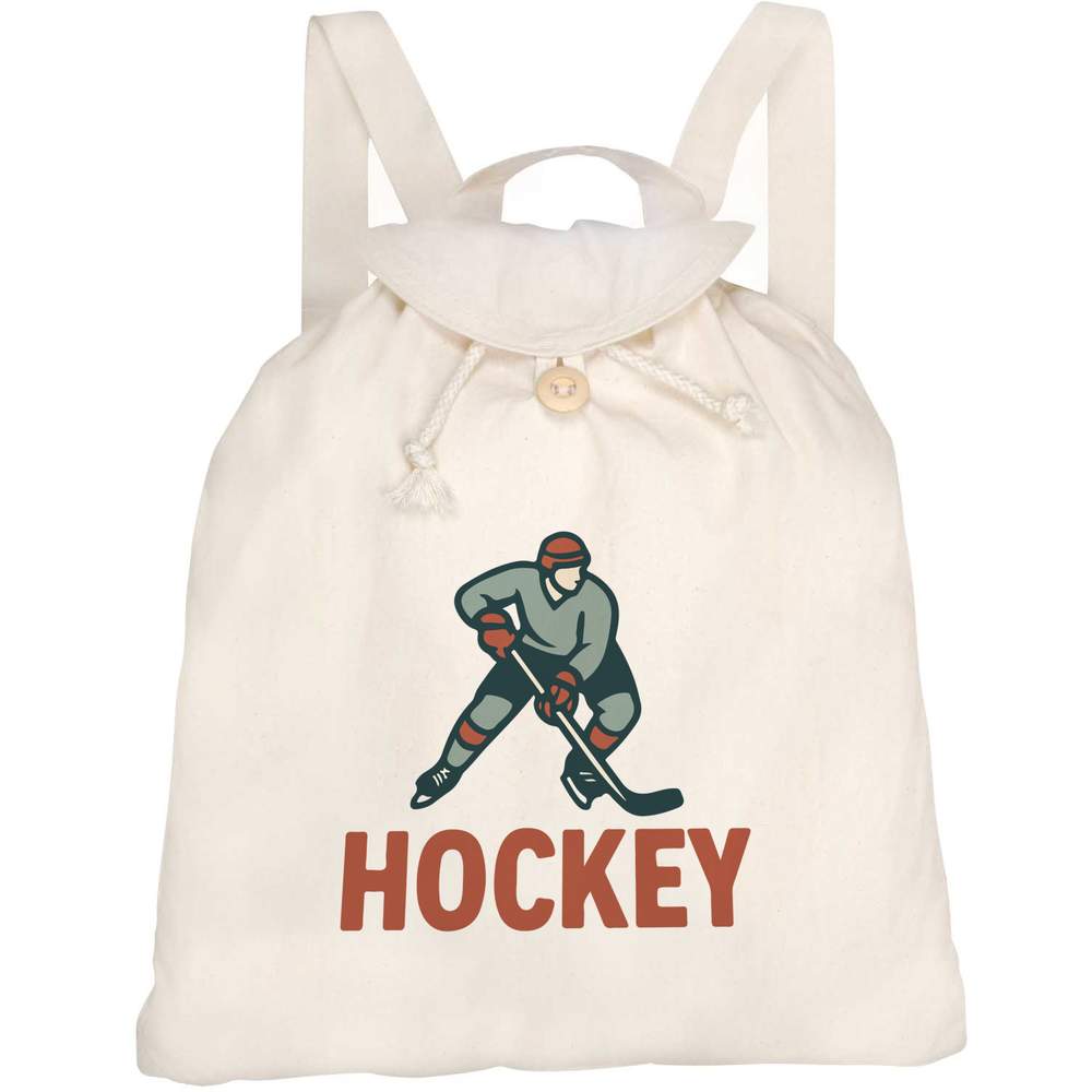 'Hockey Player' Canvas Rucksack / Backpack (RK00041484)