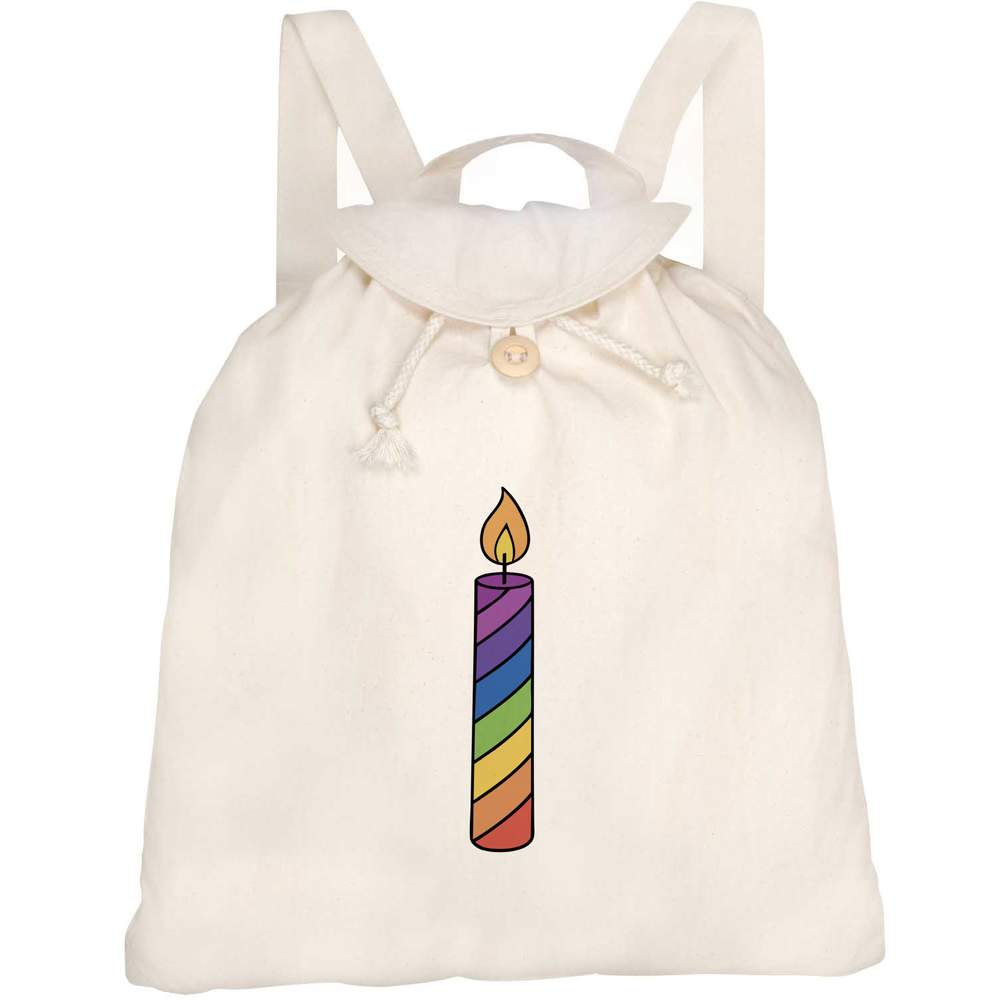 'Rainbow Candle' Canvas Rucksack / Backpack (RK00041532)