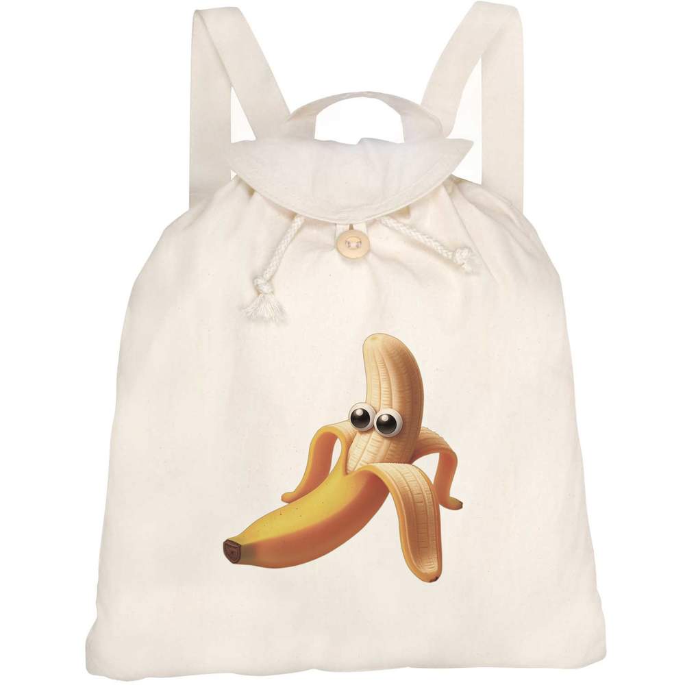 'Funny Banana Face' Canvas Rucksack / Backpack (RK00041696)