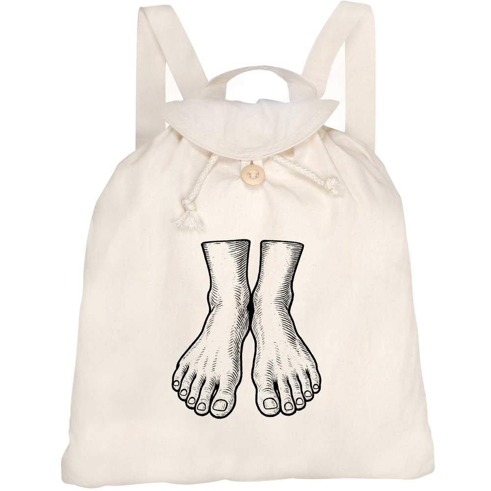 'Human Feet' Canvas Rucksack / Backpack (RK00042537)