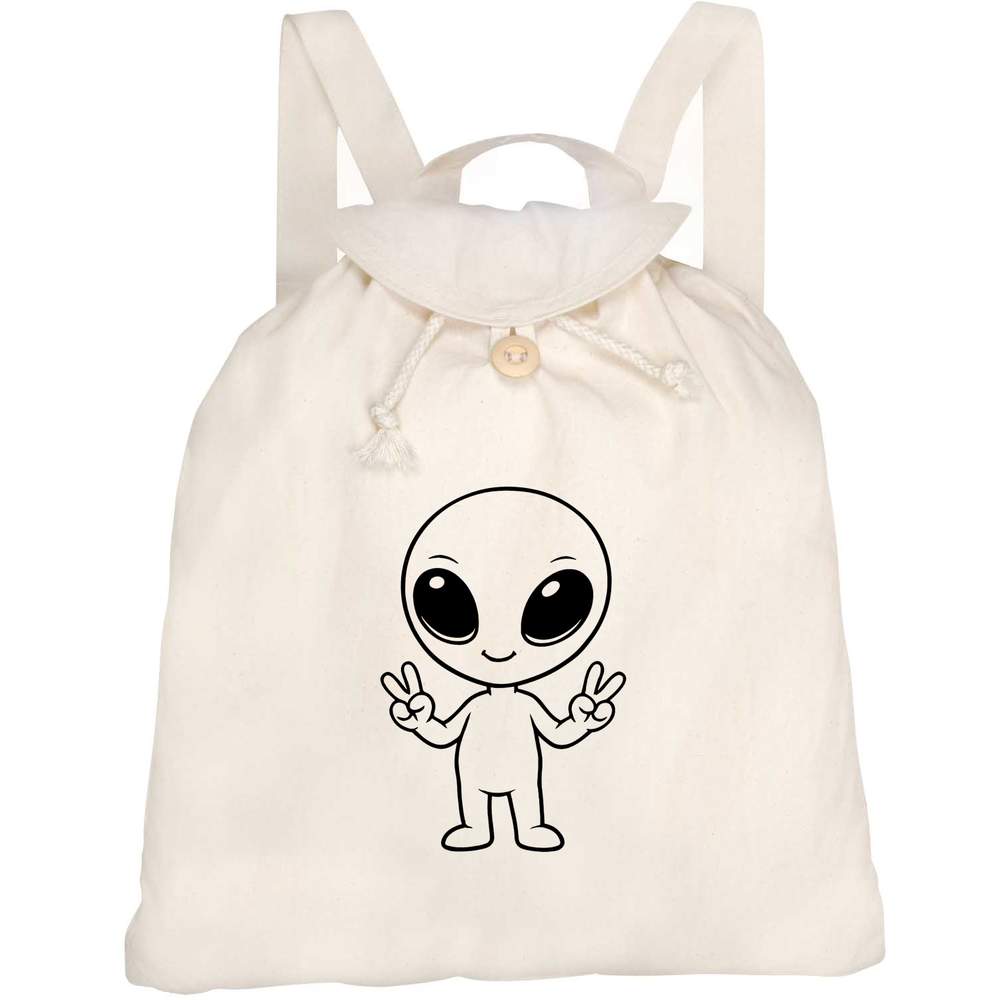'Cute Alien' Canvas Rucksack / Backpack (RK00042599)