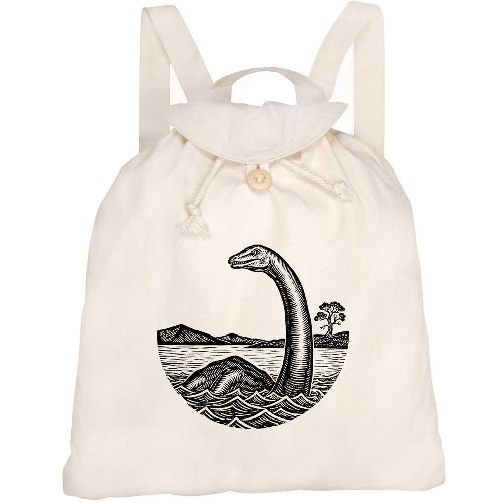 'Vintage Loch Ness Monster' Canvas Rucksack / Backpack (RK00043553)