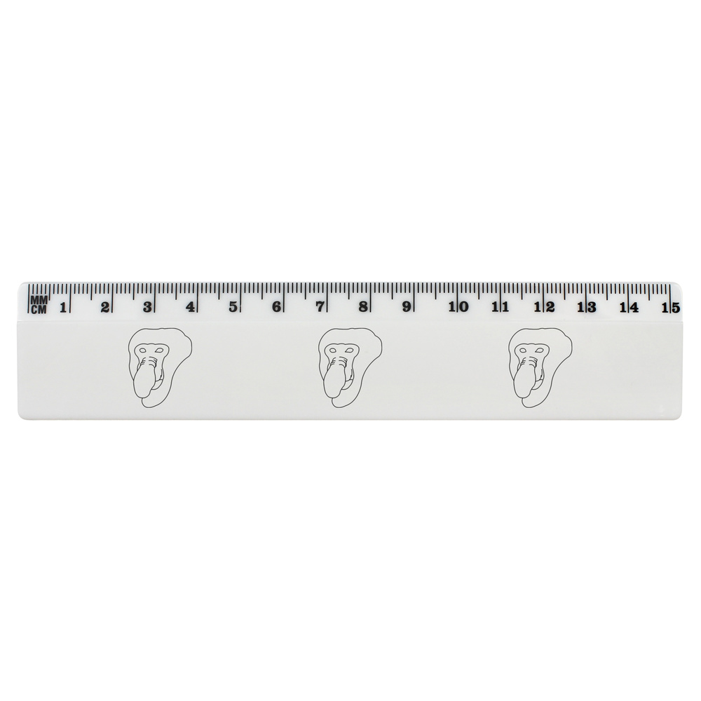 'Proboscis Monkey' White Plastic Ruler (RL002366)