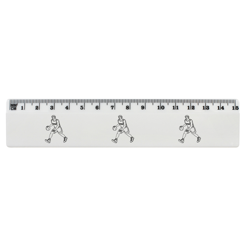 'Basketball Player' 15cm (6 Inch) White Plastic Ruler (RL00017979)