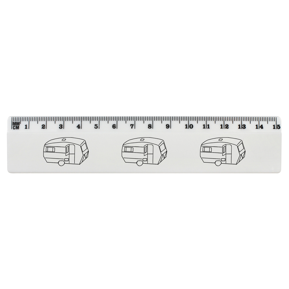 'Static Caravan' White Plastic Ruler (RL012668)