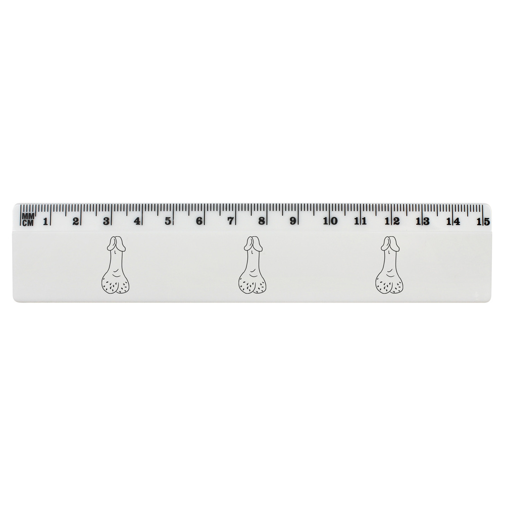 'Erect Penis' 15cm (6 Inch) White Plastic Ruler (RL00024469)