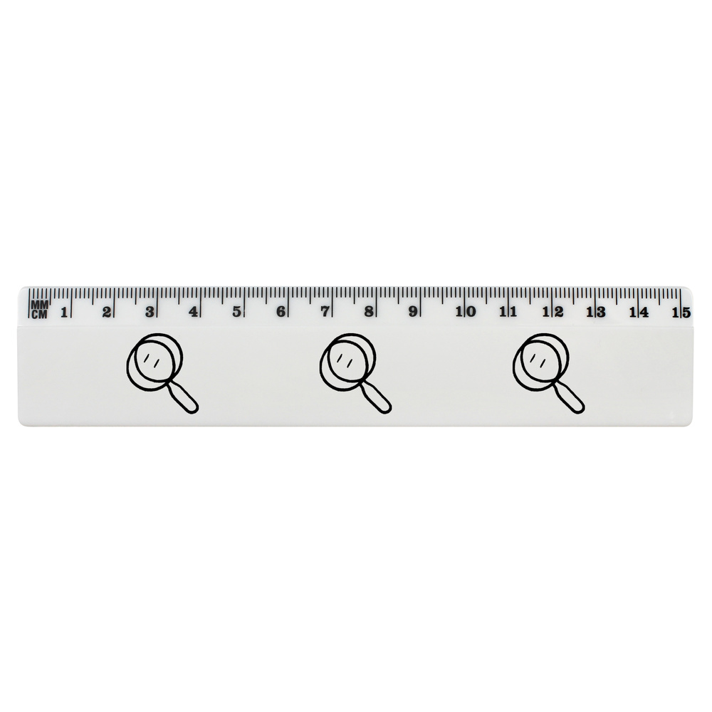'Magnifying Glass' 15cm (6 Inch) White Plastic Ruler (RL00025927)
