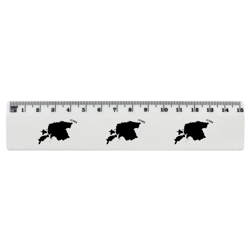'Estonia Country' White Plastic Ruler (RL016947)