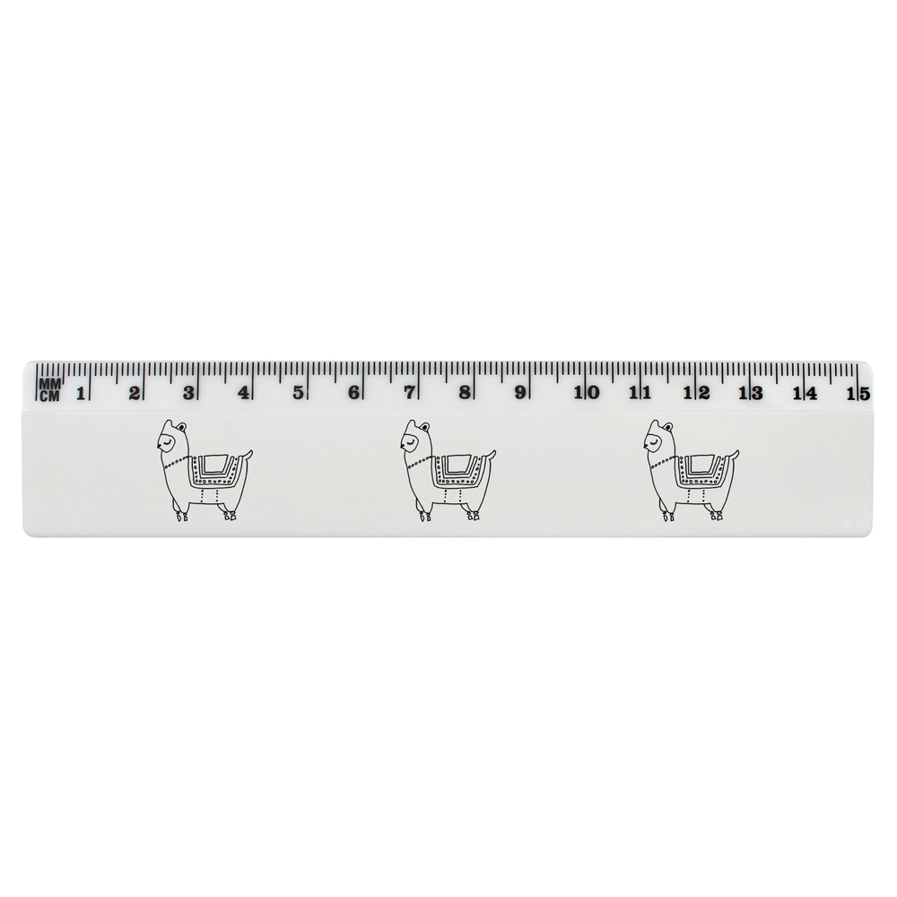 'Proud Alpaca' White Plastic Ruler (RL018087)